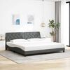 vidaXL Cadre de lit sans matelas gris fonc&eacute; 200x200 cm tissu