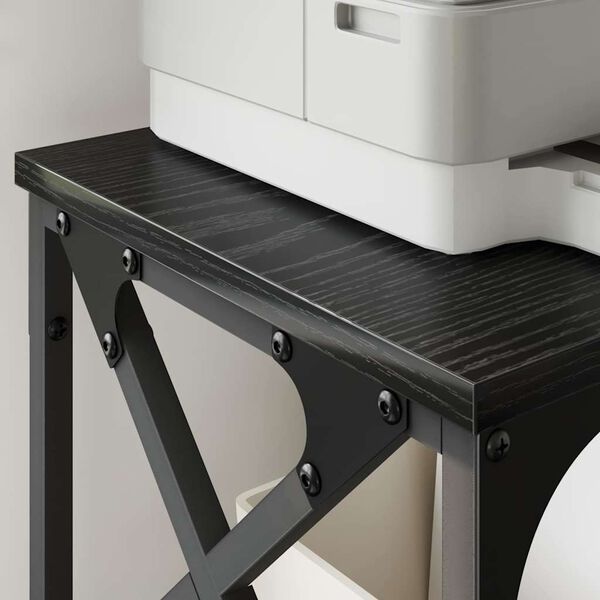 vidaXL Support d'imprimante R&eacute;glable Ch&ecirc;ne noir 40 x 30 x 31 cm