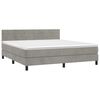 vidaXL Sommier &agrave; lattes de lit et matelas Gris clair 160x200cm Velours