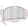 vidaXL Panier de gabions arqué 150x30x60/80 cm Fer galvanisé