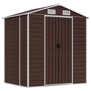 vidaXL Abri de jardin marron 191x130x198 cm acier galvanis&eacute;