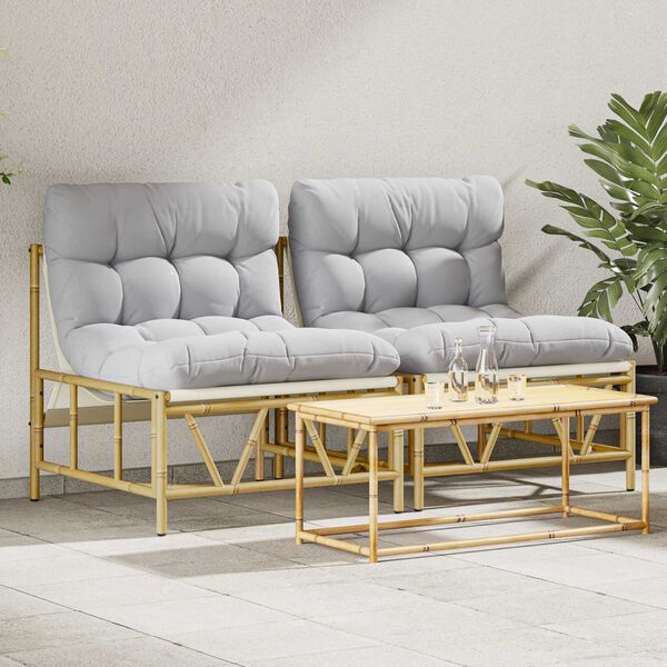 vidaXL Chaise de jardin 2 pcs Gris clair 75 x 75 x 71 cm Acier