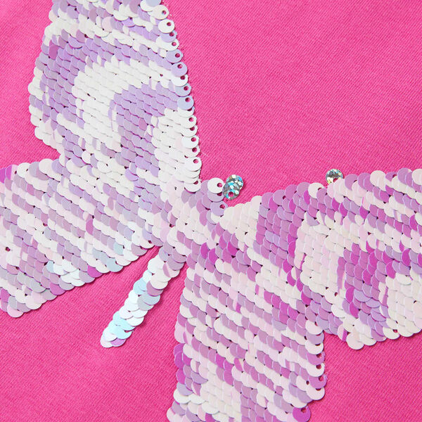 T-shirt pour enfants à mancherons rose foncé 92