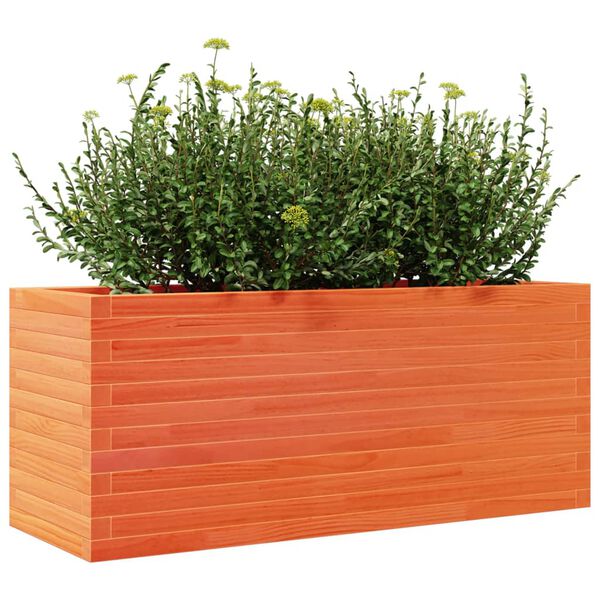 vidaXL Jardinière cire marron 110x40x45,5 cm bois de pin massif