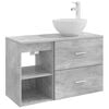 vidaXL Ensemble de mobilier de salle de bain 2 pc Gris b&eacute;ton