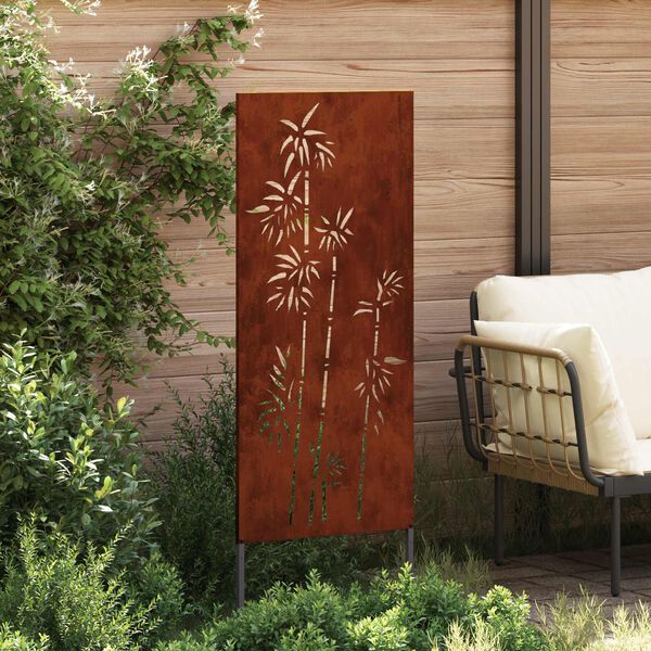 vidaXL &Eacute;cran de confidentialit&eacute; de jardin Floral Rouill&eacute; 50 x 140 cm