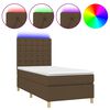vidaXL Sommier &agrave; lattes de lit et matelas et LED Marron fonc&eacute; 80x200cm