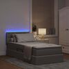 vidaXL Lit avec rangement et LED avec matelas Taupe 90 x 190 cm tissu