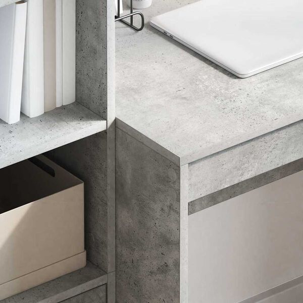 vidaXL Bureau avec tiroir 2 pcs Gris b&eacute;ton