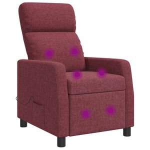 vidaXL Fauteuil de massage inclinable Bordeaux Tissu