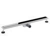 vidaXL Drain de Douche avec Couverture en Verre Noir 90 cm