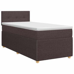 vidaXL Lit boxspring avec matelas Marron fonc&eacute; 90 x 190 cm Tissu