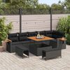 vidaXL Ensemble de canap&eacute; de jardin avec coussin 9 pcs Noir