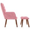 vidaXL Chaise de relaxation avec tabouret Rose Velours