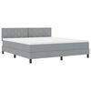 vidaXL Lit &agrave; ressorts avec matelas Gris clair 180 x 200 cm tissu