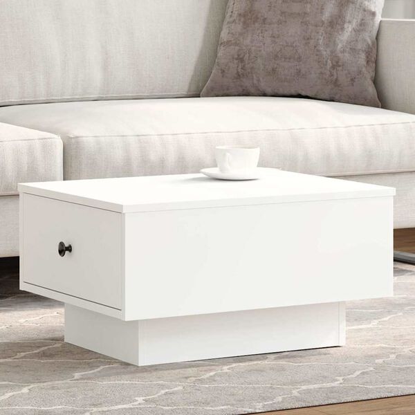 vidaXL Table basse blanc 60x45x31 cm bois d'ing&eacute;nierie