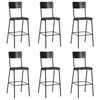 vidaXL Chaises de bar lot de 6 noir contreplaqué solide et acier
