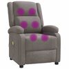 vidaXL Fauteuil de massage Taupe Tissu