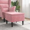 vidaXL Tabouret avec pieds en bois Rose Velours