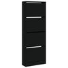 vidaXL Armoire &agrave; chaussures noir 60x21x163,5 cm bois d'ing&eacute;nierie