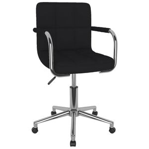 vidaXL Chaise pivotante de salle &agrave; manger Noir Tissu