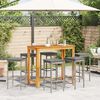 vidaXL Ensemble de bar de jardin 7 pcs gris bois massif acacia rotin