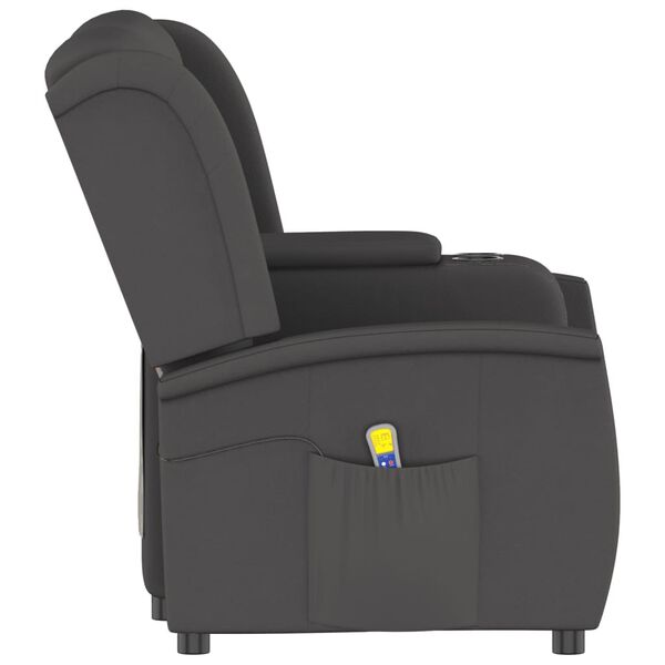 vidaXL Fauteuil de massage inclinable porte-gobelet 2places gris fonc&eacute;