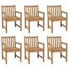 vidaXL Chaises de jardin lot de 6 et coussins rouge bois teck solide