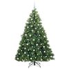 vidaXL Sapin de No&euml;l artificiel avec 300 LED Vert 210 cm PE et PVC