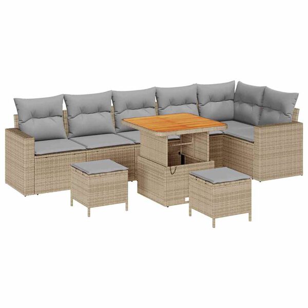 vidaXL Ensemble de canap&eacute; de jardin 11 pcs Beige et Gris clair