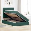 vidaXL Lit avec rangement et LED Vert fonc&eacute; 120 x 200 cm Velours