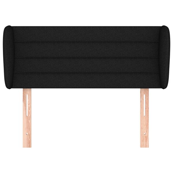 vidaXL T&ecirc;te de lit avec oreilles Noir 83x23x78/88 cm Tissu