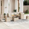 vidaXL Salon de jardin avec coussins 7 pcs beige r&eacute;sine tress&eacute;e