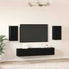vidaXL Ensemble meuble TV 4 pcs Ch&ecirc;ne noir Bois d'ing&eacute;nierie
