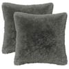 vidaXL Housse de coussin 2 pcs HEERLEN Gris clair 30 x 30 cm Fleece PV