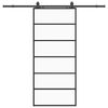 vidaXL Porte coulissante kit de quincaillerie noir 90x205 cm verre ESG