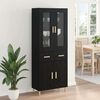 vidaXL Haut Armoire Ch&ecirc;ne noir 69,5 x 34 x 180 cm Bois d'ing&eacute;nierie