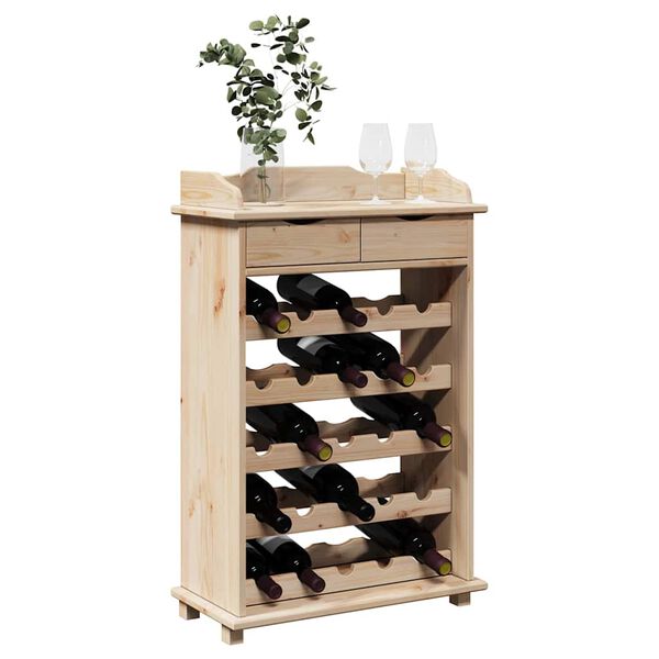 vidaXL &Eacute;tag&egrave;re &agrave; vin Naturel 58 x 28 x 90 cm Bois de pin massif