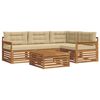 vidaXL Ensemble de canap&eacute;s d'ext&eacute;rieur 5 pc Naturel et Beige
