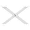 vidaXL Pieds de table basse en forme de X, 2 pi&egrave;ces, blanc, 50 x (30-31) cm, acier