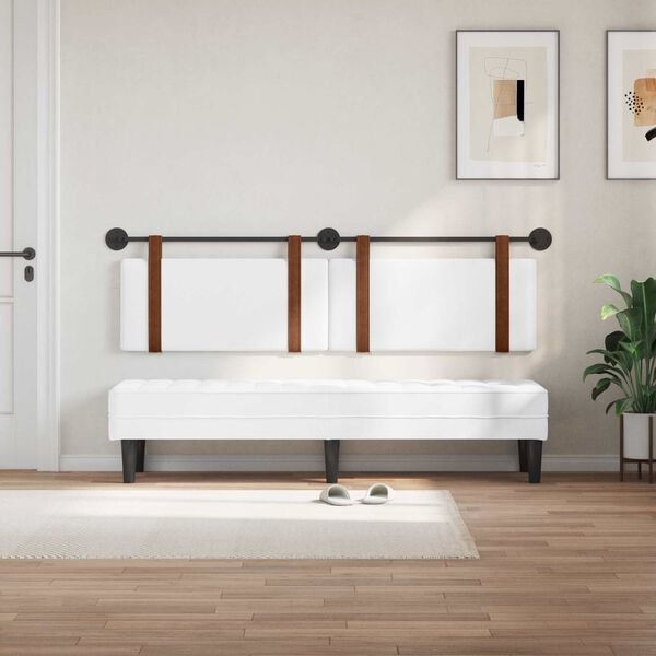 vidaXL T&ecirc;te de lit suspendue Uni Blanc 170 x 55 x 5 cm PU antique