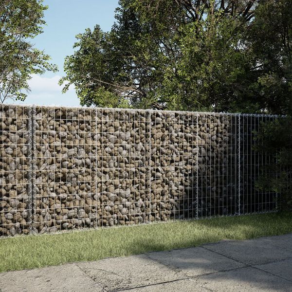 vidaXL Panier gabion avec couvercle 250x100x100 cm fer galvanisé