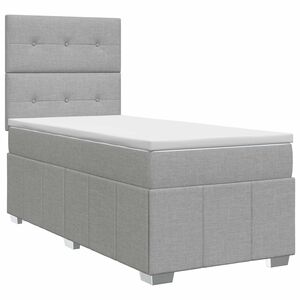 vidaXL Lit boxspring avec matelas Gris clair 90 x 200 cm Tissu