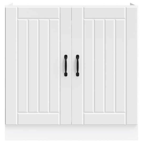 vidaXL Meuble de base de lavabo Lucca blanc bois d'ing&eacute;nierie