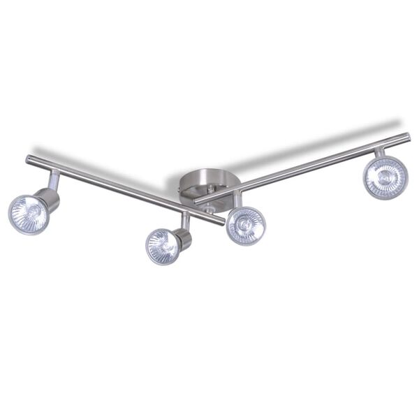Plafonnier 4 spots halog&egrave;nes Nickel