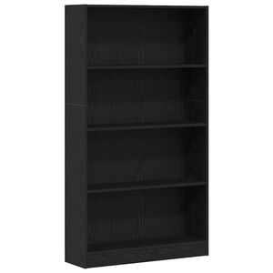 vidaXL Biblioth&egrave;que &agrave; 4 niveaux ch&ecirc;ne noir 80x24x143 cm