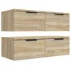 vidaXL Armoires murales 2pcs Chêne sonoma 68x30x20cm Bois d'ingénierie
