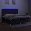vidaXL Sommier &agrave; lattes de lit et matelas et LED Noir 200x200 cm Tissu