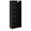 vidaXL Haut Armoire Ch&ecirc;ne noir 69,5 x 32,5 x 180 cm Bois d'ing&eacute;nierie