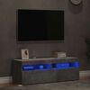 vidaXL Meubles TV avec lumi&egrave;res LED 2 pcs gris b&eacute;ton 60x35x40 cm